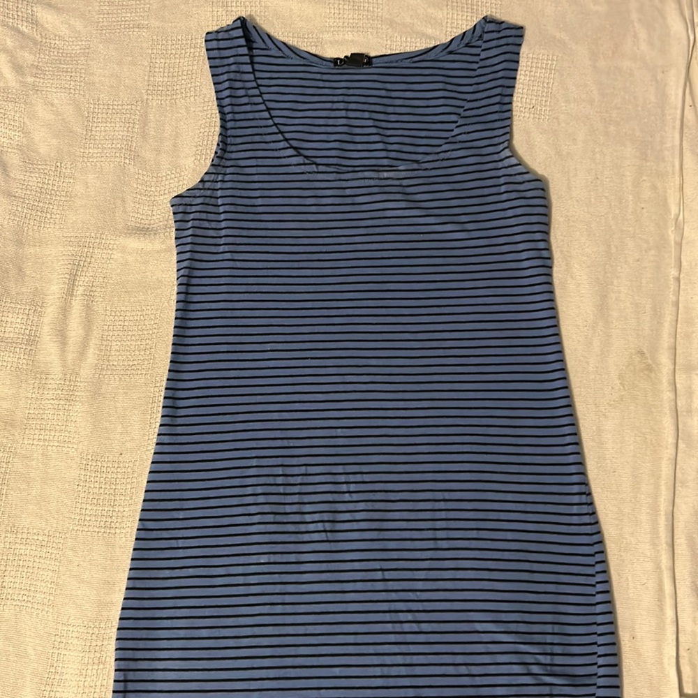 Blue and Black Stripped Maxi Dress